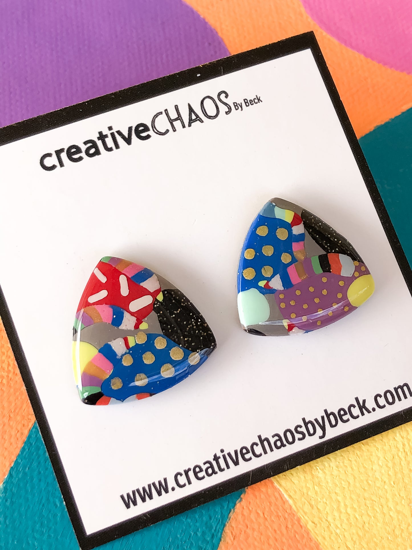 Chaos Gloss Rounded Triangle Stud (39)