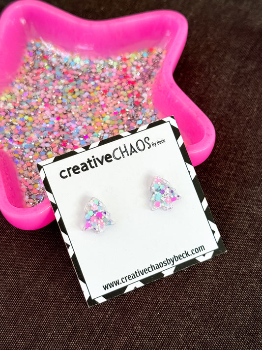 Glitter Christmas Tree Stud (1)