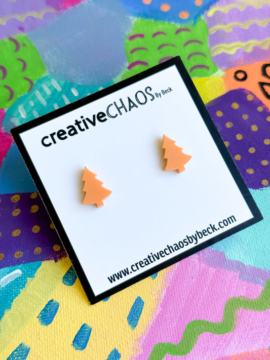 Mini Acrylic Christmas Tree Stud Earring (3)