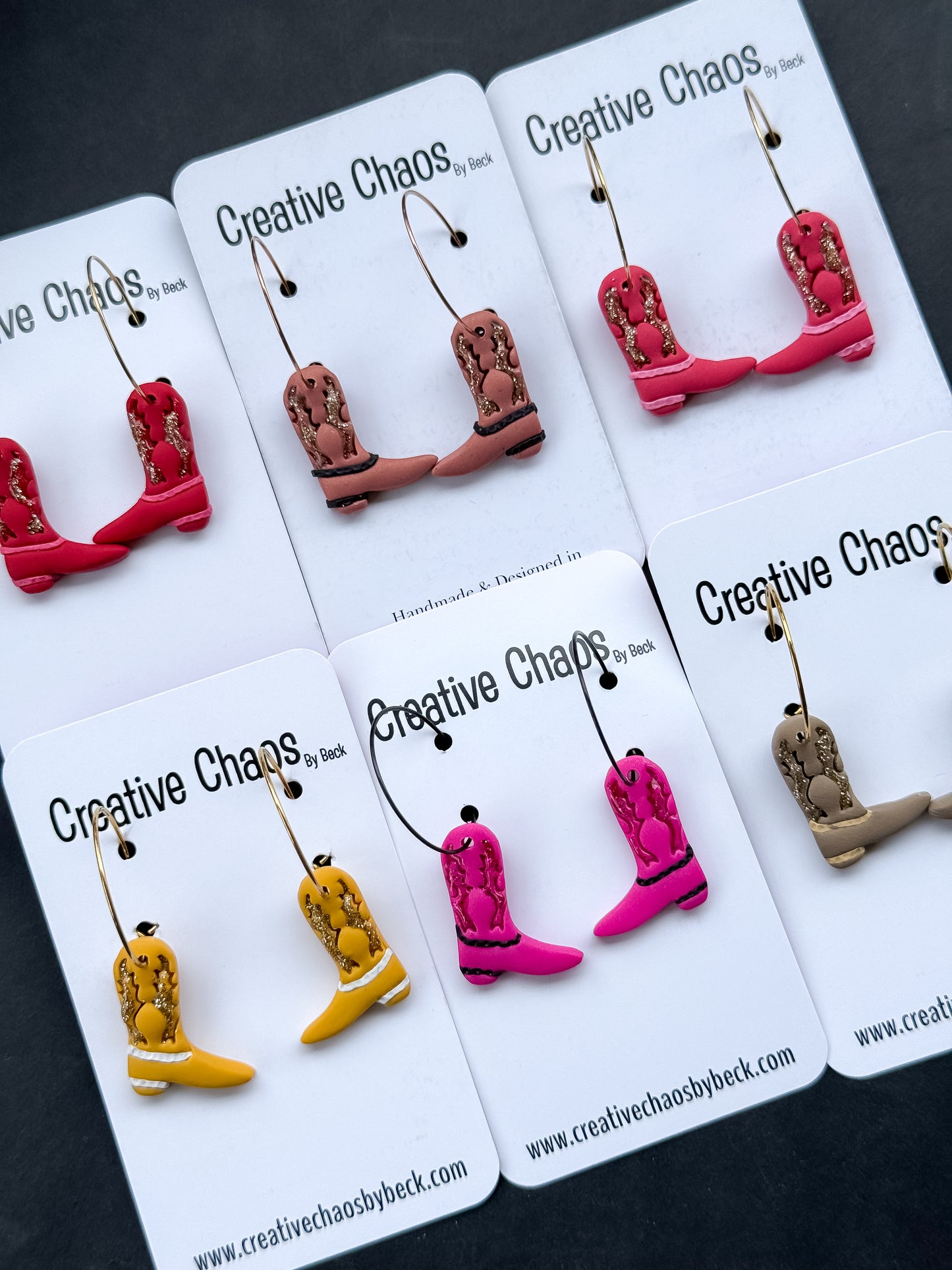 Polymer Clay Cowgirl Boot Dangle