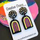 Rainbow Polymer Clay Dangle Earrings