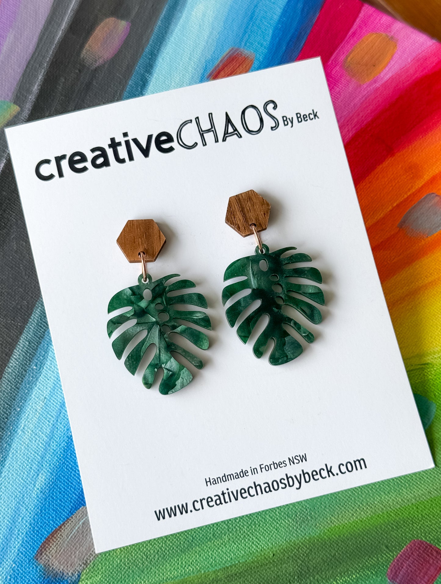 Acrylic Monstera Dangle
