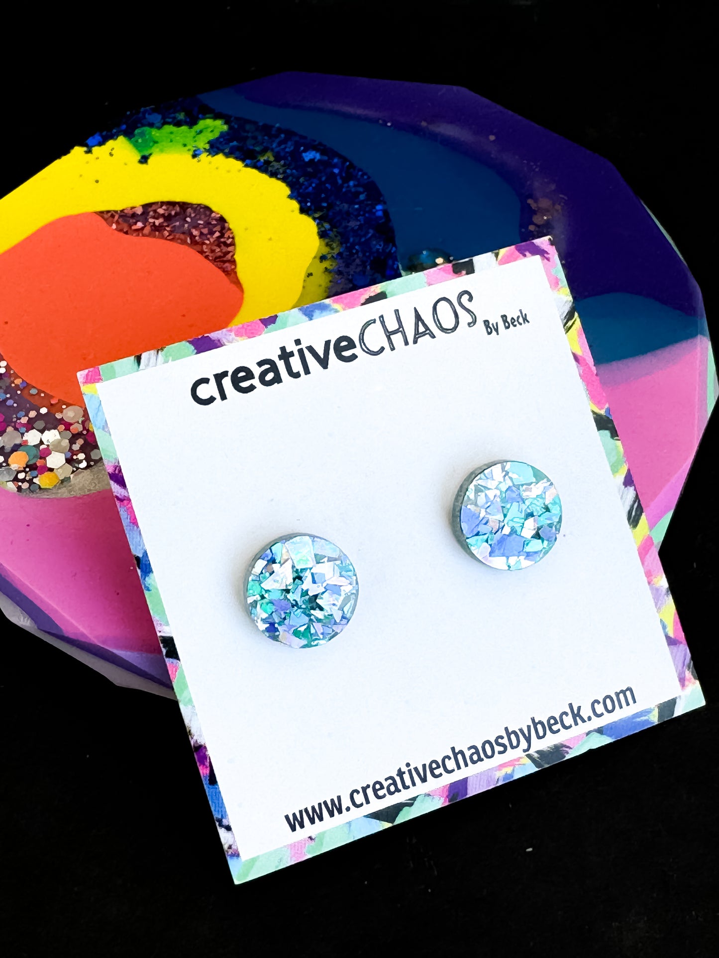 Acrylic Chunky Glitter Stud (16)