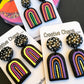 Rainbow Polymer Clay Dangle Earrings