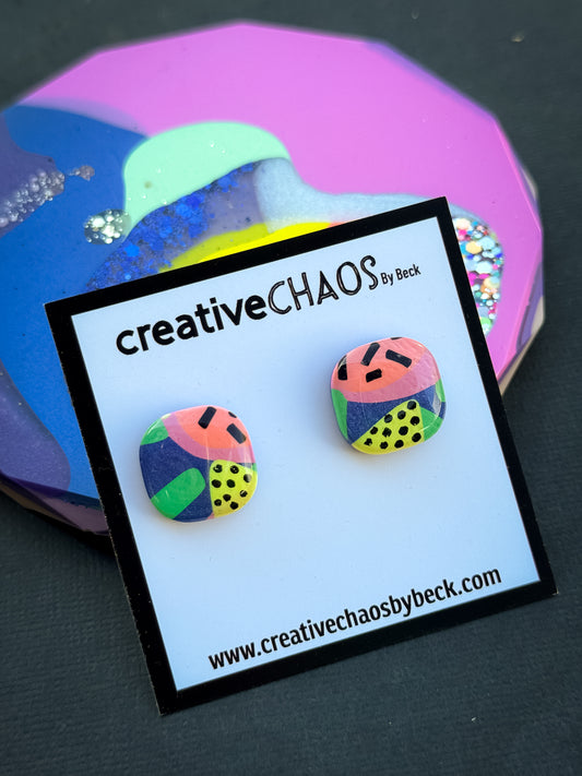 Gloss Clay Medium Stud Earrings