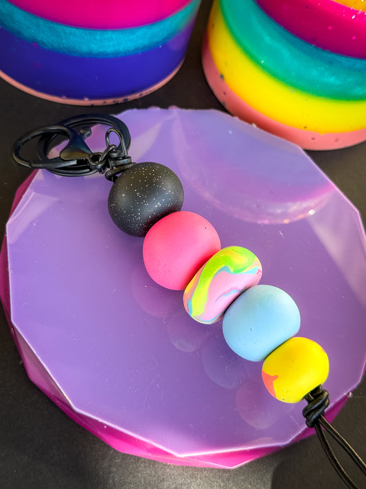 Chaos Polymer Clay Key/Bag Chain
