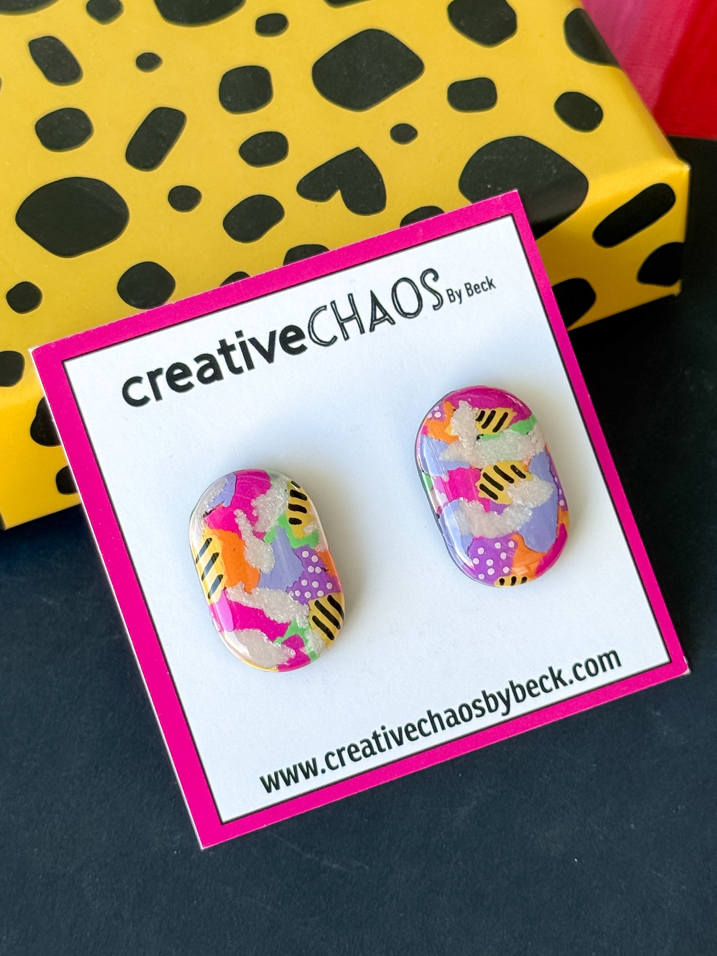 Gloss Clay Mega Stud Earrings