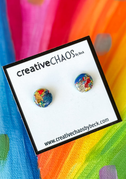 Gloss Clay Midi Stud Earrings