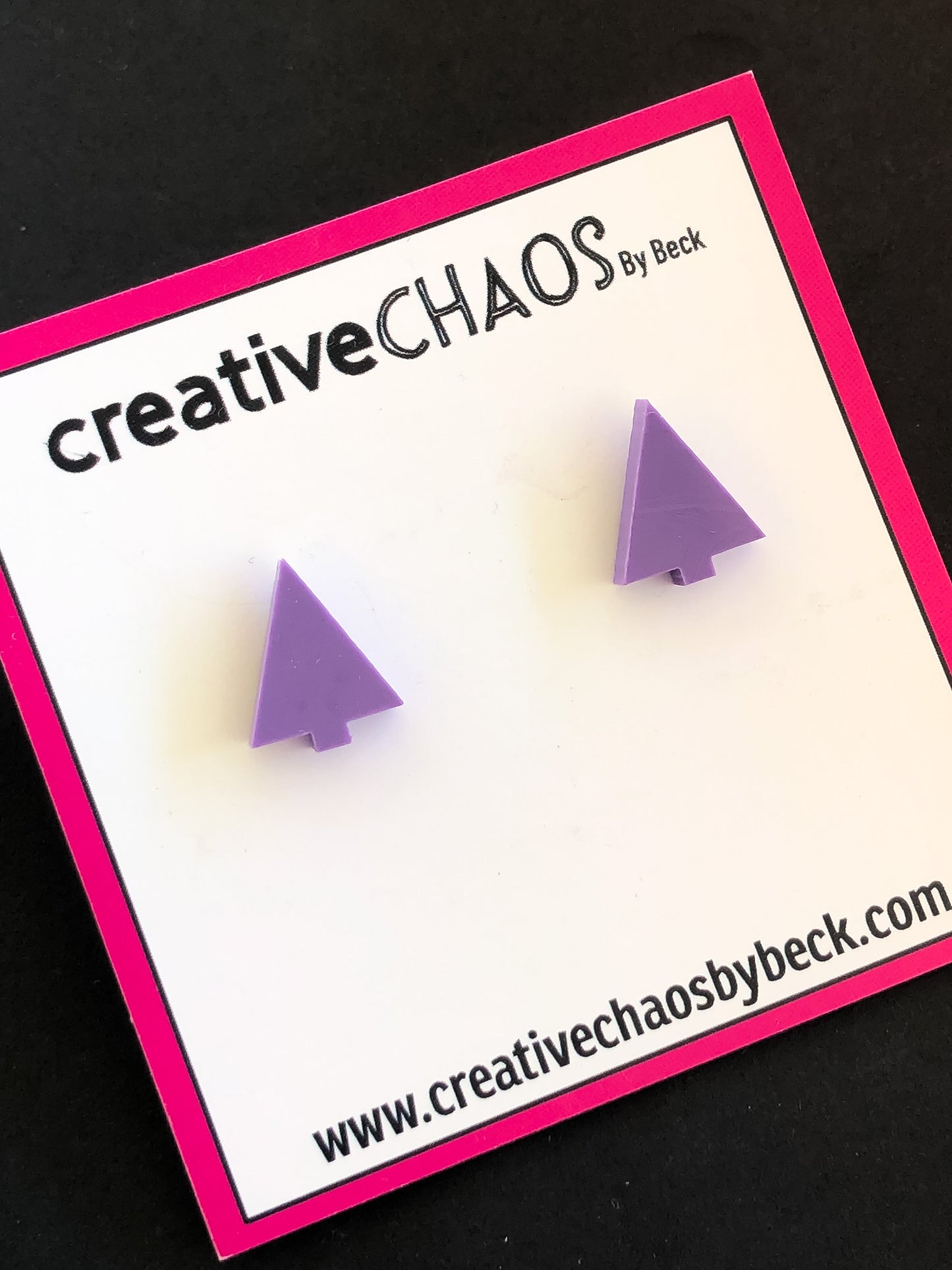 Resin Mini Christmas Tree Studs - Purple (86)