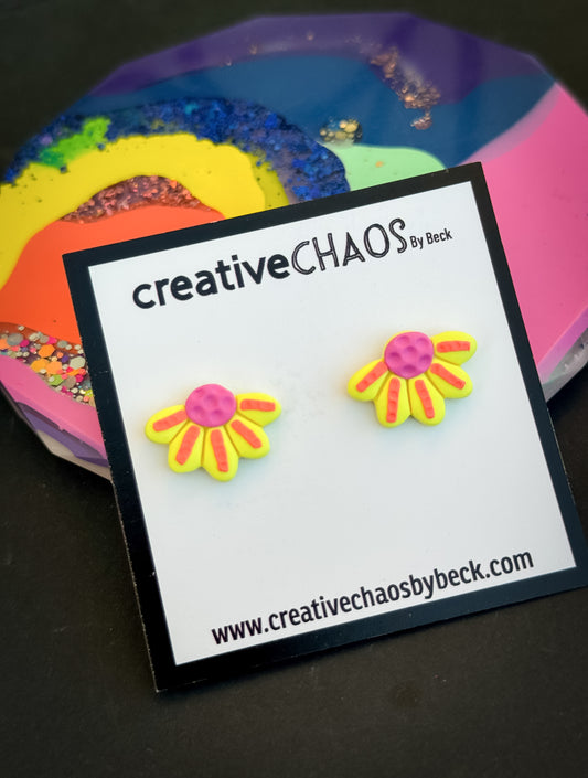 Polymer Clay Flower Stud Earrings