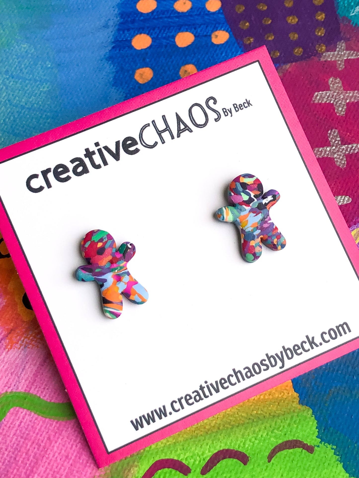 Polymer Clay Gingerbread Stud Earrings (86)