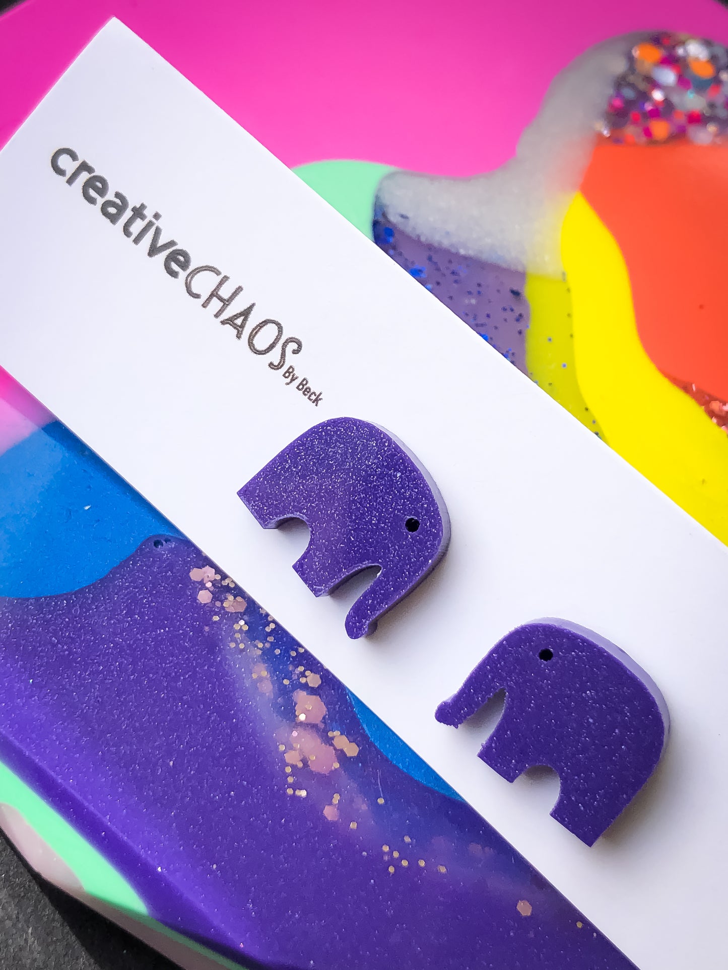 Glitter Elephant Midi Stud (26)