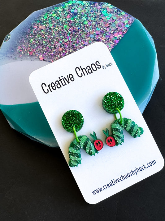 Playful Caterpillar Acrylic Dangles