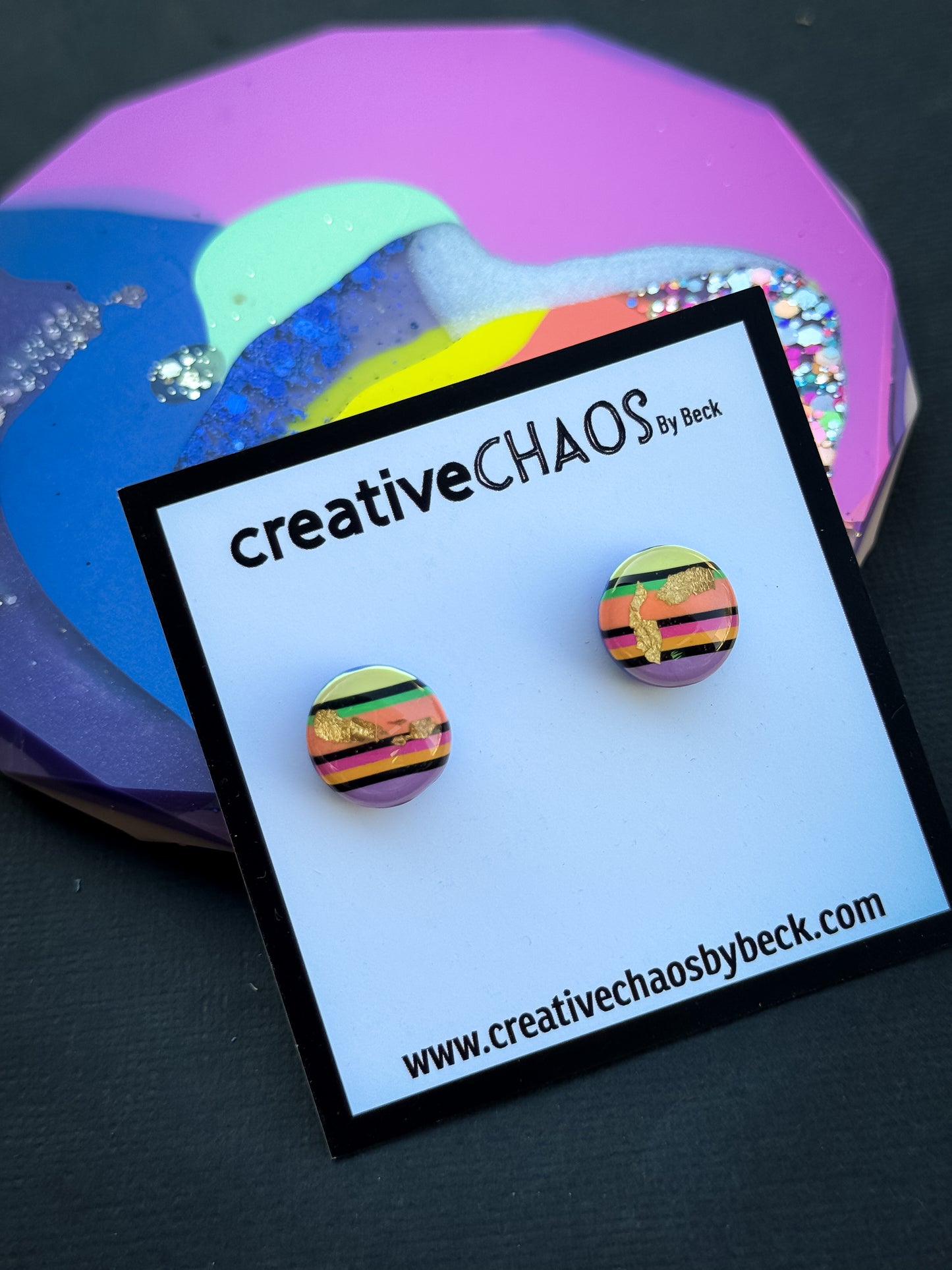 Gloss Clay Midi Stud Earrings (1)