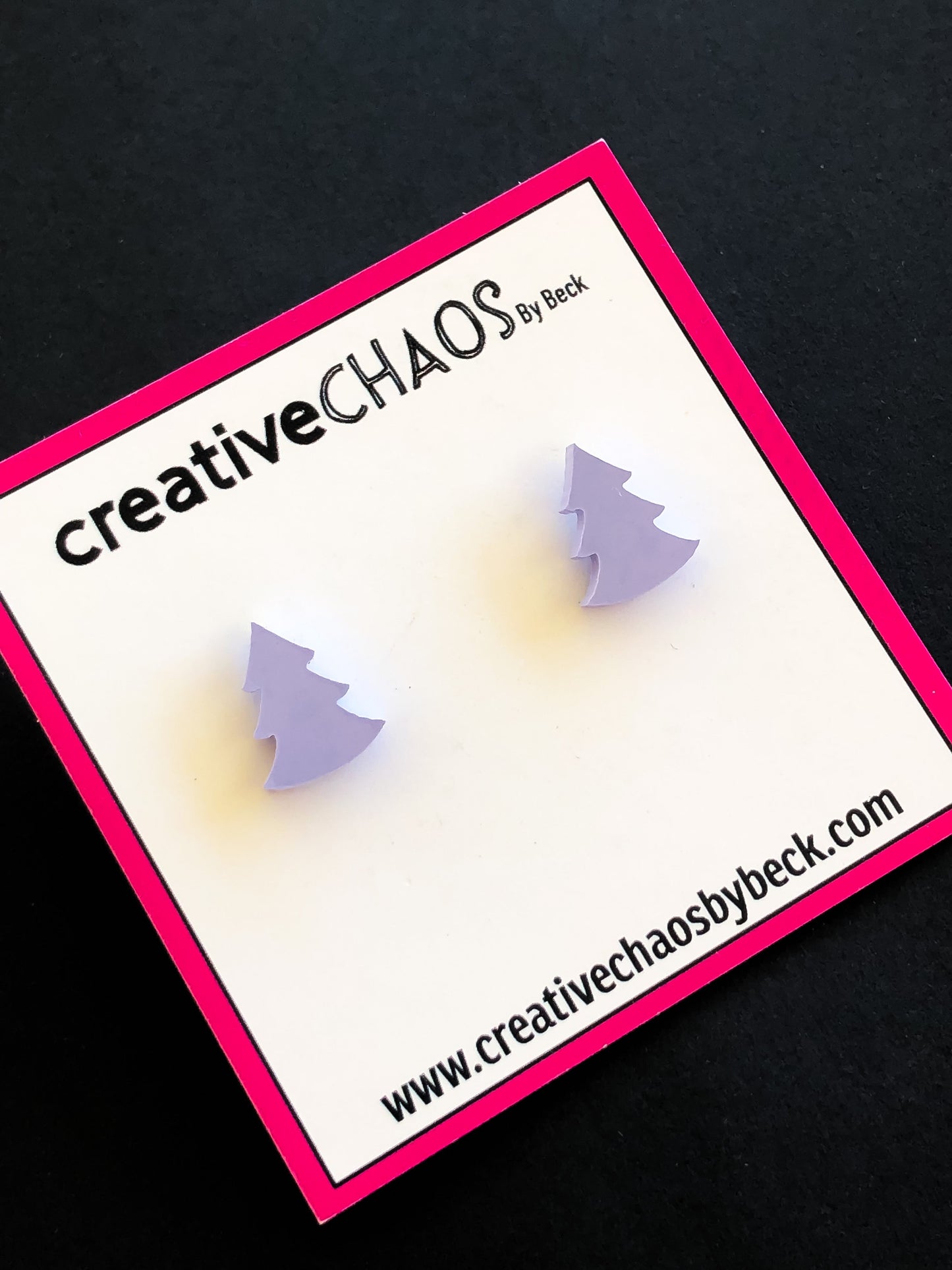 Resin Mini Christmas Tree Studs - Purple (4)