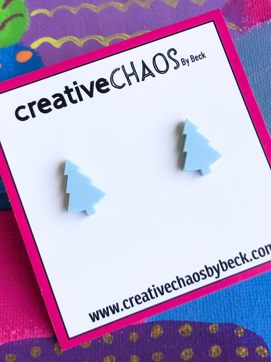 Mini Acrylic Christmas Tree Stud Earring (112)