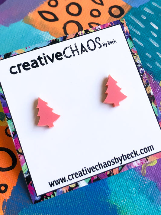 Mini Acrylic Christmas Tree Stud Earring (98)