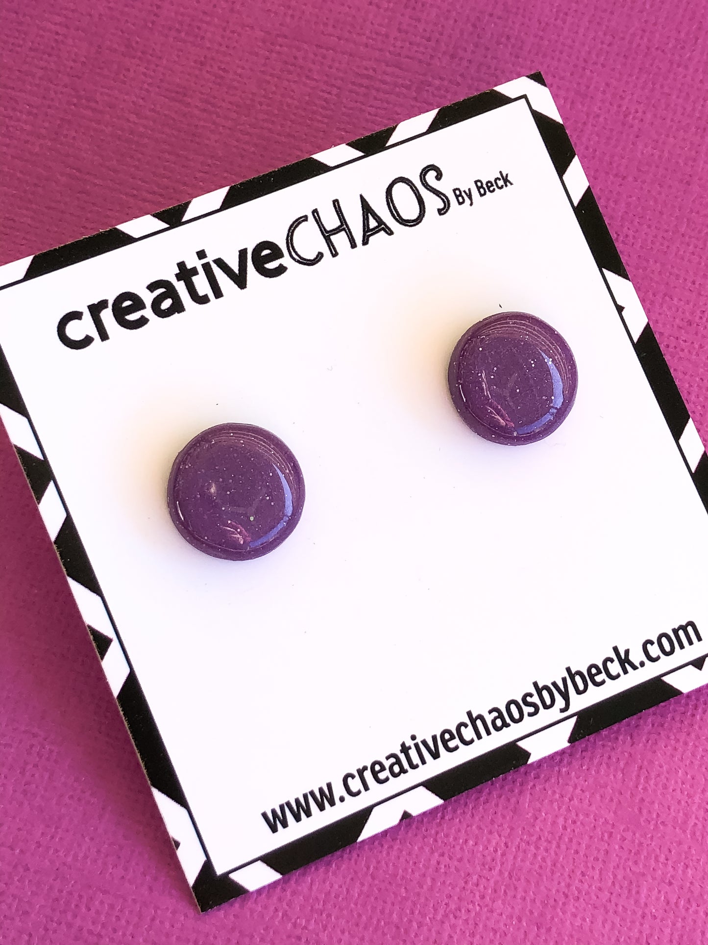 Chaos Purple + Glitter Gloss Midi Stud