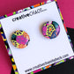 Medium Resin Stud Earring
