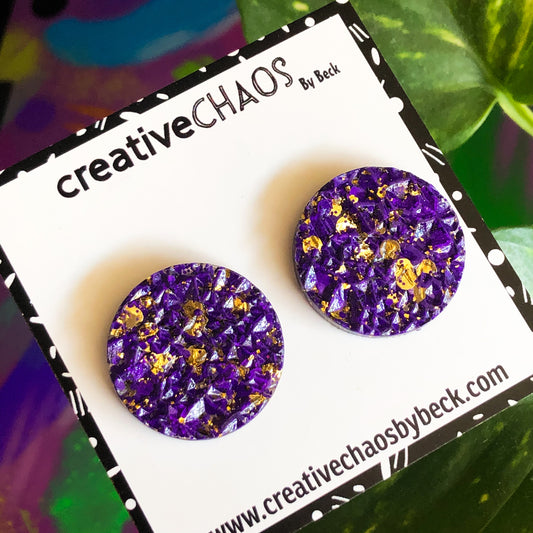 Purple Textured Mega Stud