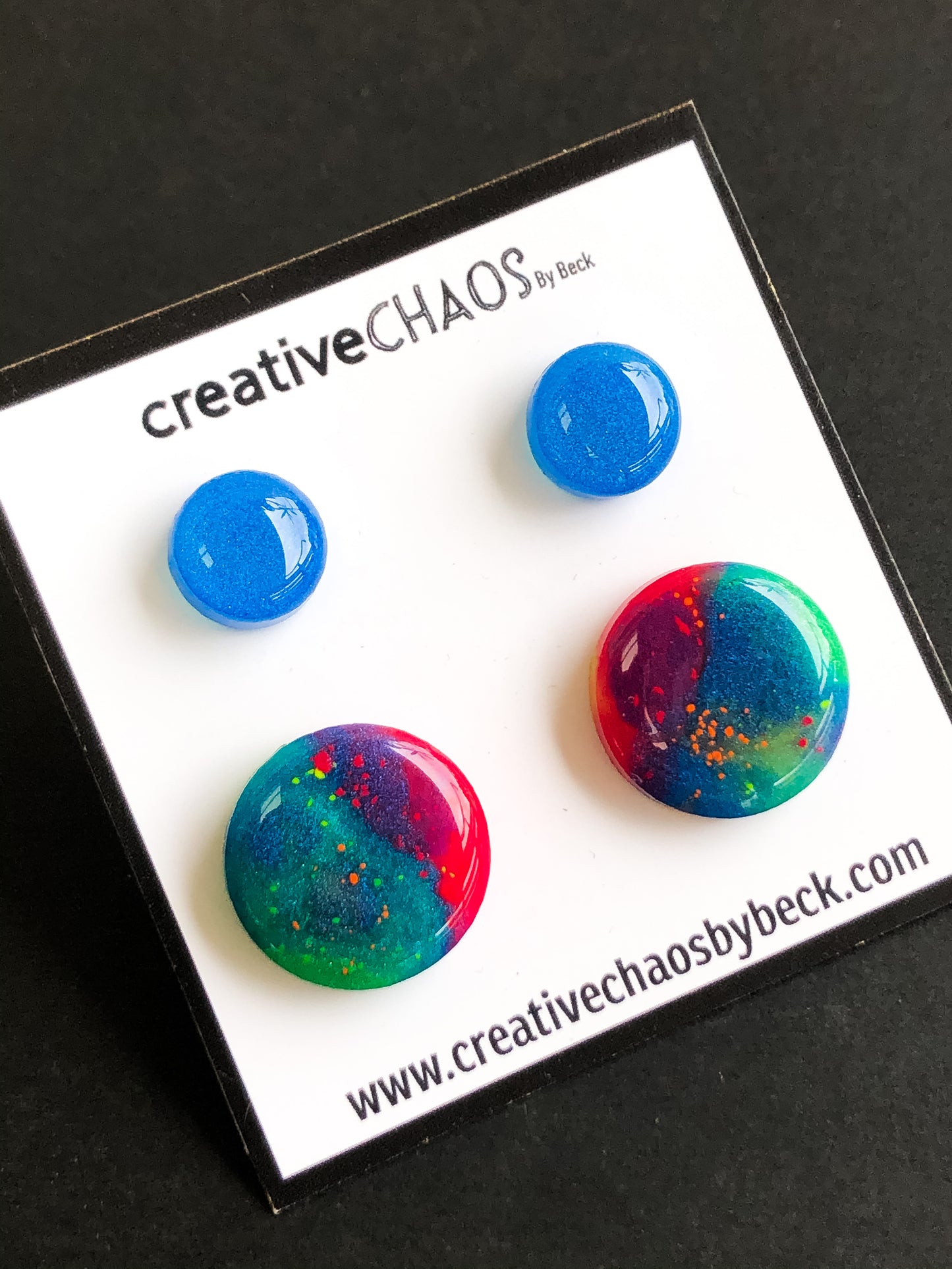 Chaos Resin Stud Earring Pack (Mini & Medium)