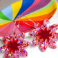 Pink on Red, Red on Pink Flower Hoop